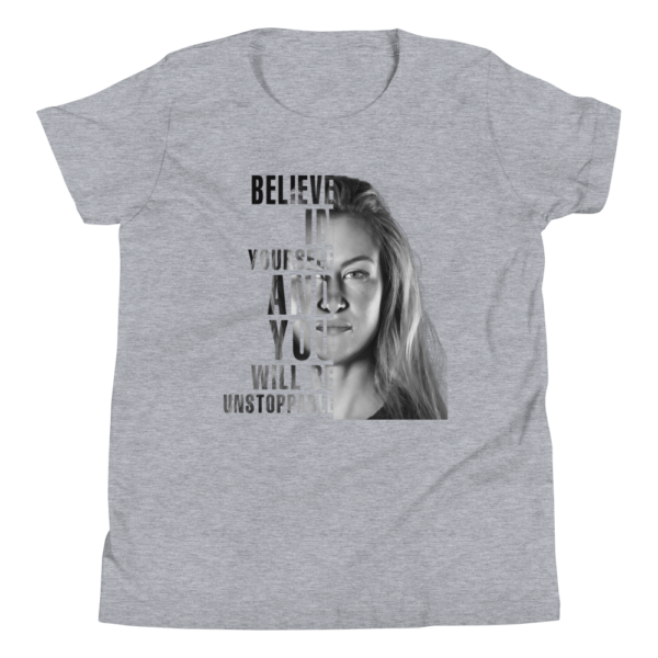 Miesha Tate "Believe" Youth Short Sleeve T-Shirt - Image 3