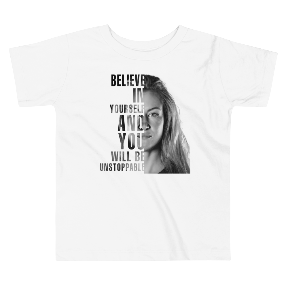 Miesha Tate 'Believe' Toddler Short Sleeve Tee – 100% Cotton, Soft & Durable