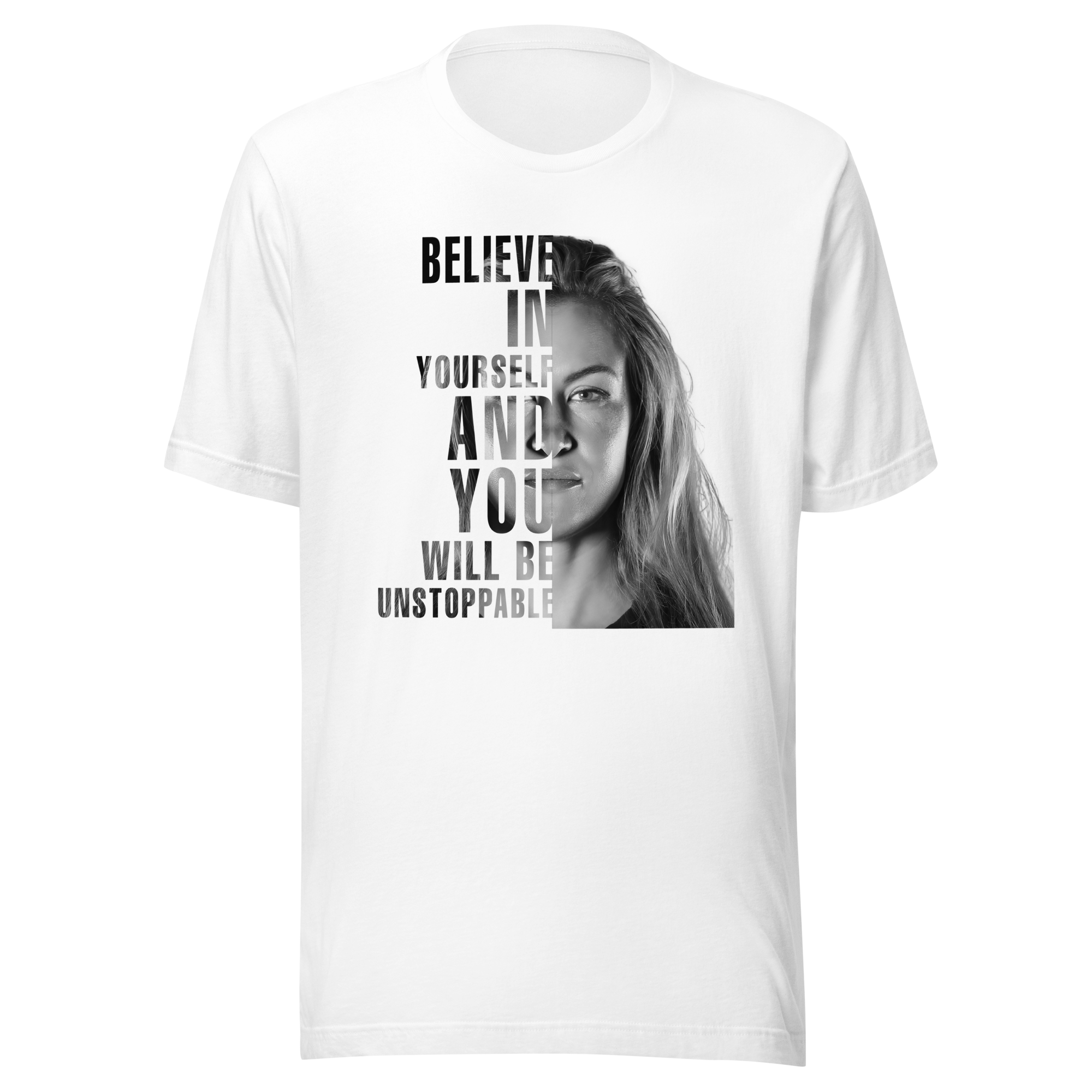 Miesha Tate 'Believe' Unisex T-Shirt – 100% Combed Cotton, Lightweight & Stretchy