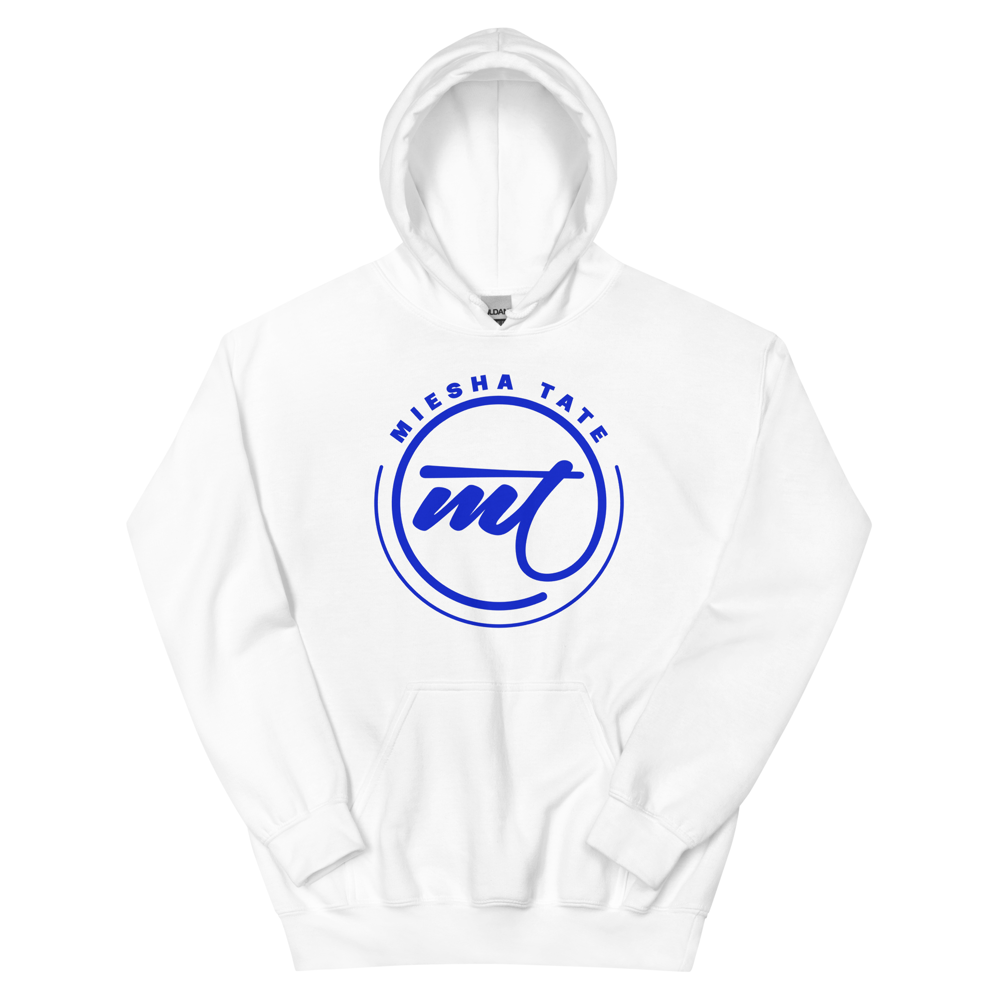 Miesha Tate Logo Unisex Hoodie – 50% Cotton/50% Polyester, Double‑Lined Hood, Front Pouch Pocket