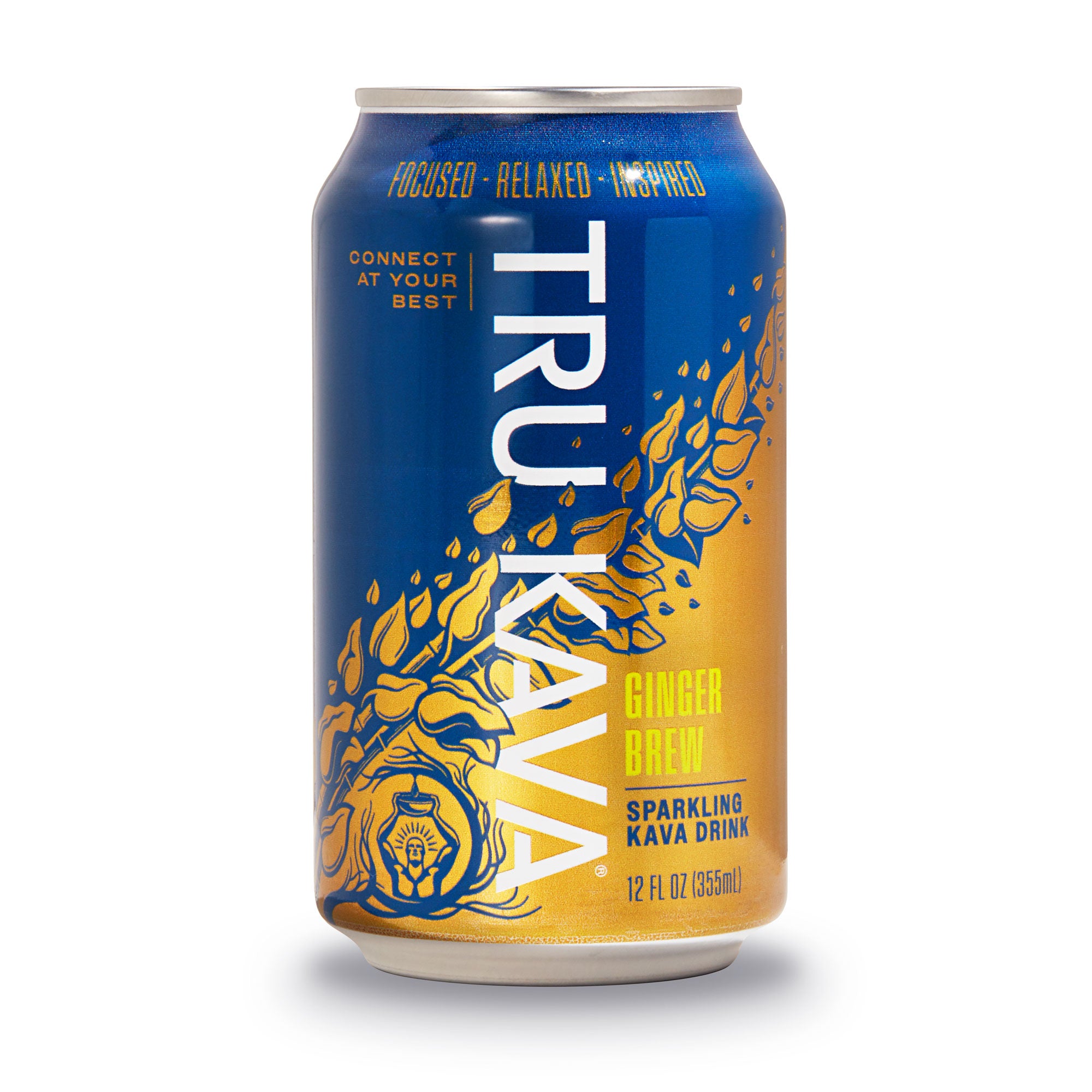 TruKava Ginger Brew Kava Drink – 12oz Carbonated Can – 6 Pack – Natural Sweetener & Citrus Flavor